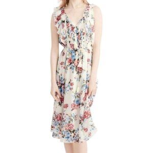 Abercrombie and Fitch Floral Ruffle Pintuck Drawstring Dress